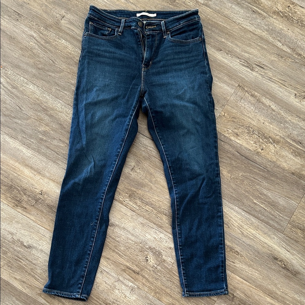 Levi’s 711 Skinny Jeans Womens W28 Dark Wash Mid Rise Stretch Denim